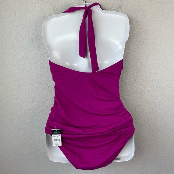 NWT Lauren Ralph Lauren Magenta Two-Piece Swimsuit Sizes 6 or 10 - Picture 3 of 7